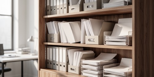 Quais documentos organizar em um armário para escritório