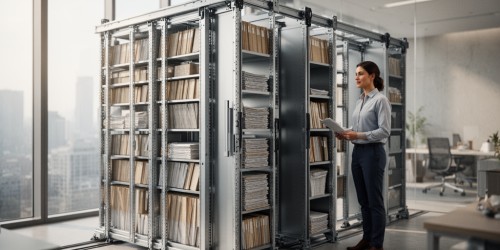 Por que usar arquivos deslizantes para organizar documentos no seu escritório?
