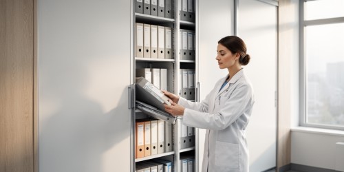 Benefícios do armário deslizante para clínicas na organização de prontuários