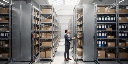 Guia completo: como o arquivo deslizante para empresas organiza documentos e estoques