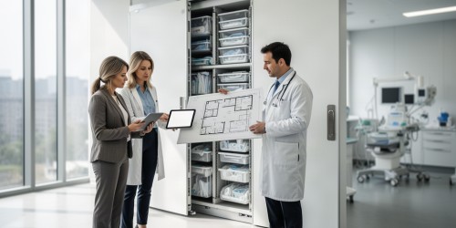 Como planejar a instalação de sistemas de armazenamento deslizante em consultórios