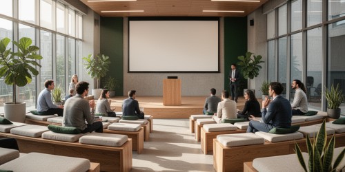 Como projetar um auditório para um coworking: layout, conforto e fluxo