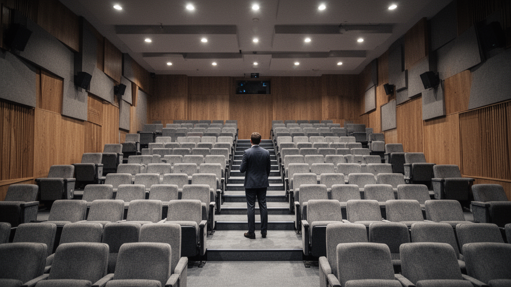 Como melhorar visibilidade em auditórios compactos de forma estratégica