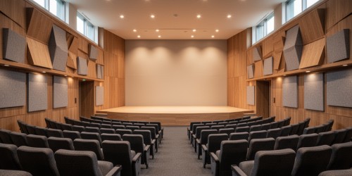Como melhorar acústica e visibilidade em um auditório para uma associação comercial