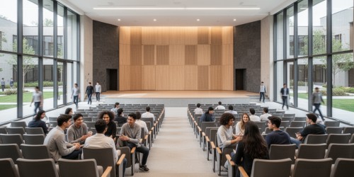 Como projetar um auditório para uma escola técnica: layout, conforto e fluxo