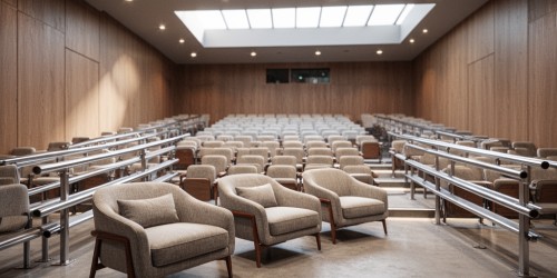 Como combinar cadeiras, poltronas e longarinas em um auditório