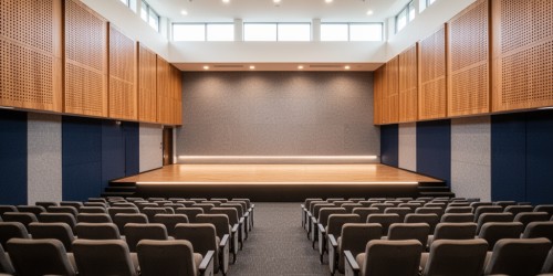 Como melhorar acústica e visibilidade em um auditório para uma escola