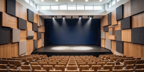 Como melhorar acústica e visibilidade em um auditório para uma escola técnica