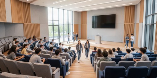 Como projetar um auditório para uma escola de idiomas: layout, conforto e fluxo
