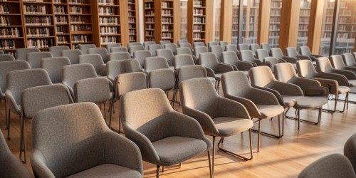 Comprar cadeiras de auditório para uma biblioteca: preço e opções baratas