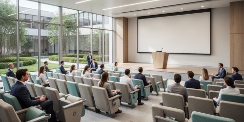 Como projetar um auditório para um centro médico: layout, conforto e fluxo