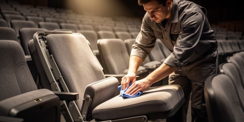 Como conservar poltronas de auditório com assento rebatível