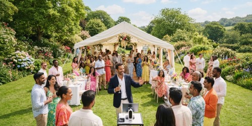 Espaço verde para eventos de lançamento de produtos
